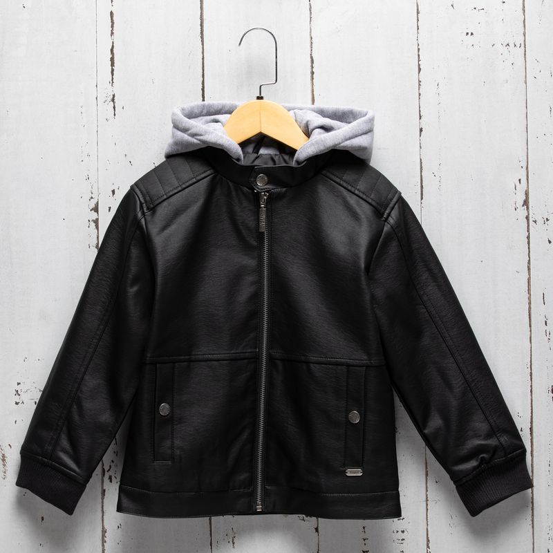YAMP - Chaqueta Niño Ecocuero Con Capucha Yamp