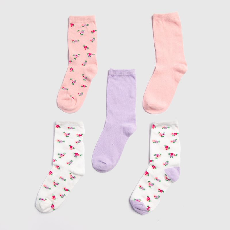 YAMP - Calcetines de Vestir Niña Yamp Algodón Diseño Flores