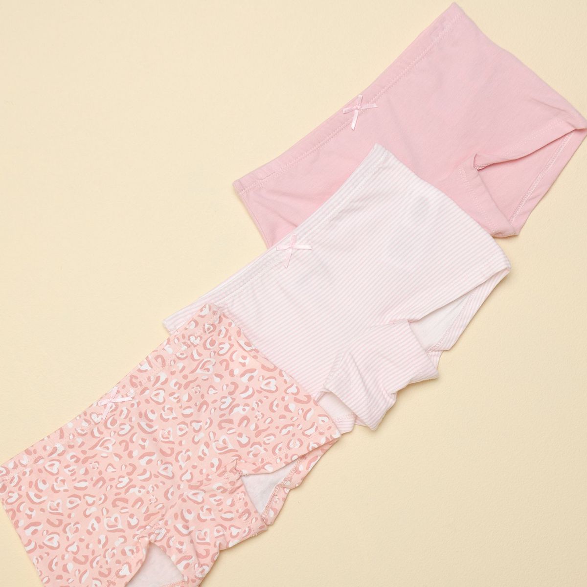 YAMP - Pack 3 Calzones Niña Algodón Yamp Animal Print y Rayas