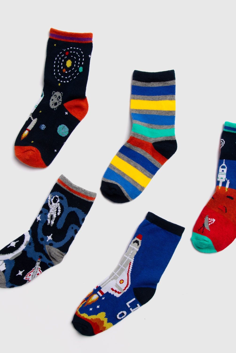 YAMP - Set de Calcetines Niño Yamp Algodón Diseño Espacial 5 Pares