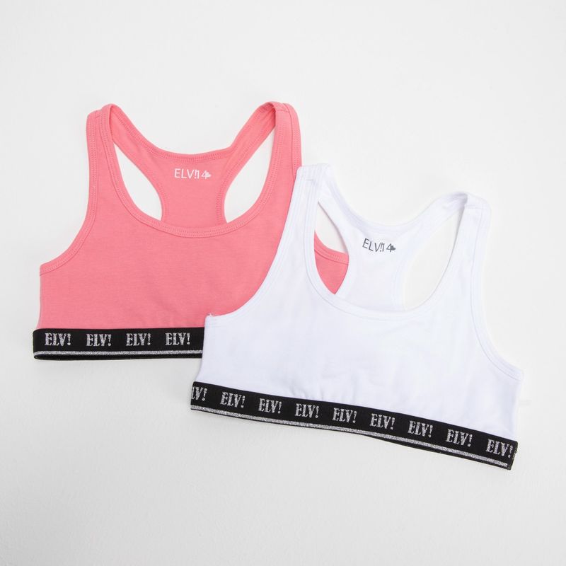 ELEVEN - Pack de Sostenes Deportivos Niña Eleven Algodón Diseño Liso