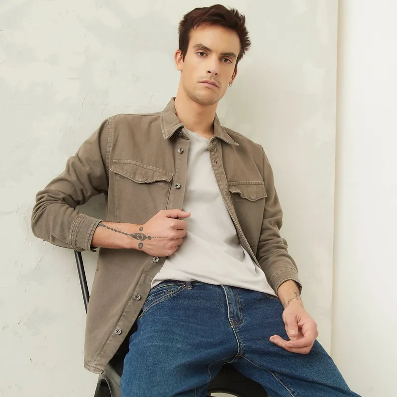 AMERICANINO - Sobre Camisa Denim Regular Fit Hombre Americanino