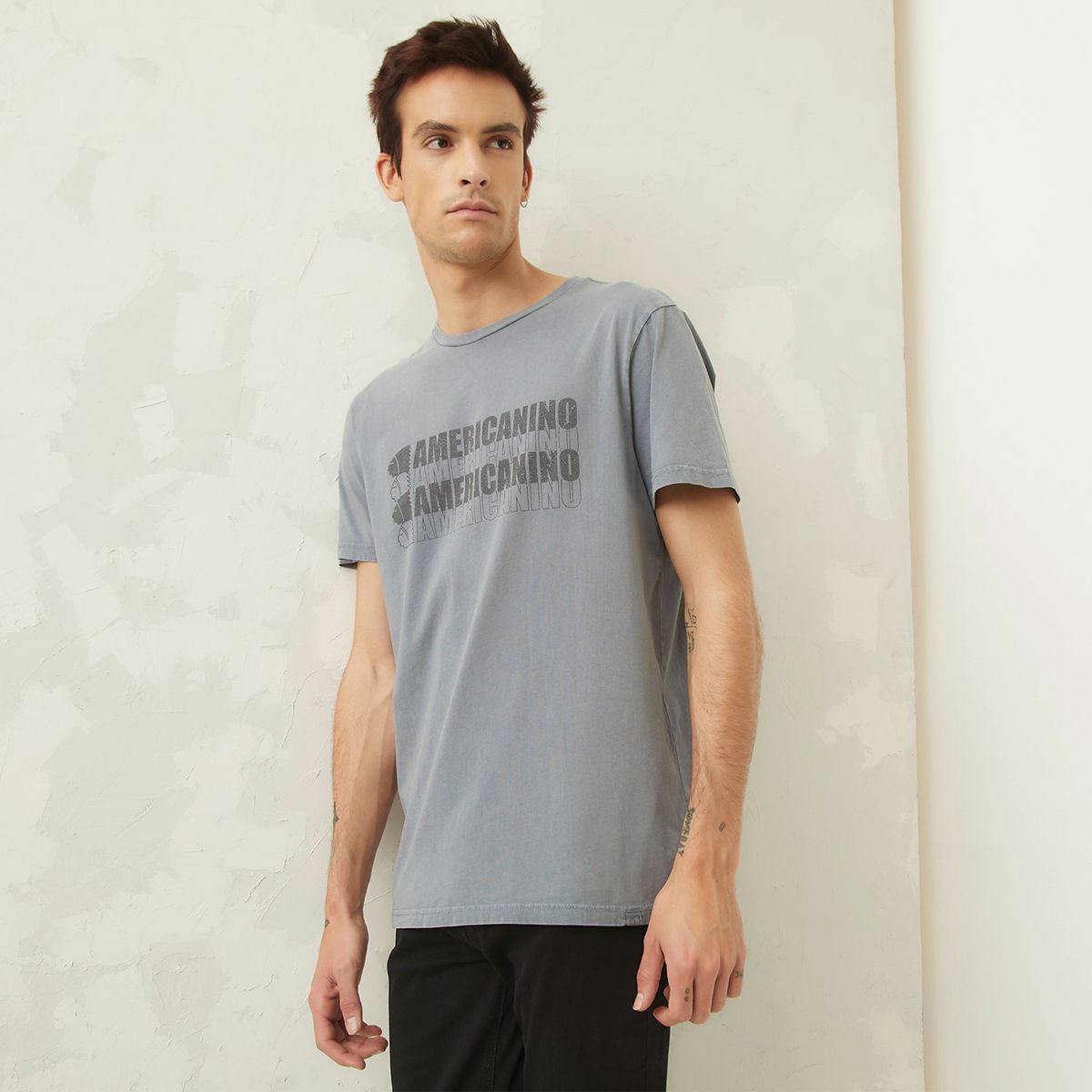 AMERICANINO - Polera Manga Corta Regular Fit Hombre Americanino