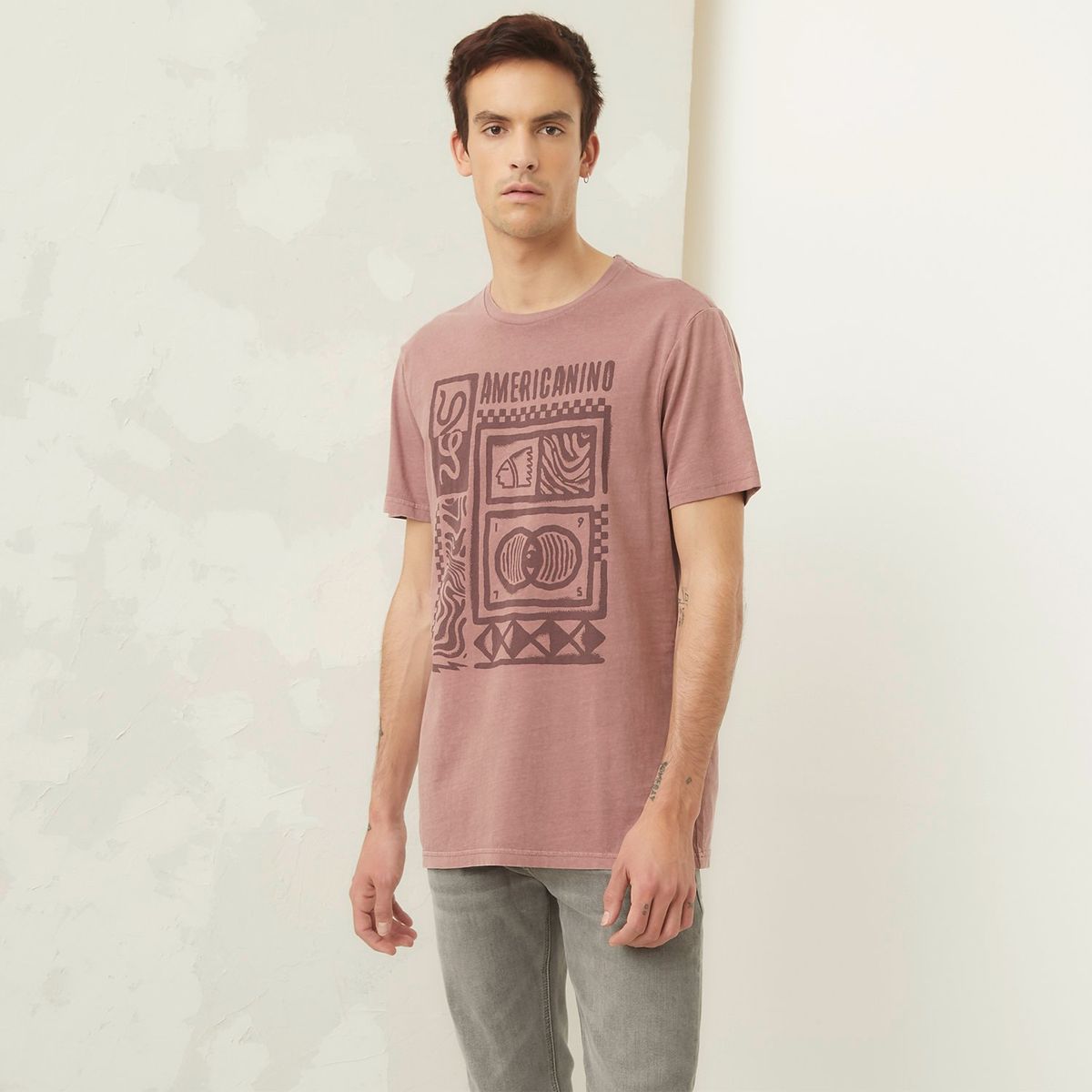 AMERICANINO - Polera Manga Corta Regular Fit Hombre Americanino