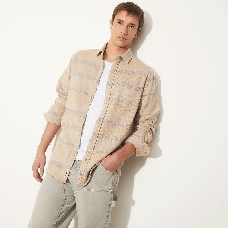 AMERICANINO - Sobre Camisa Manga Larga Algodón Regular Fit Hombre Americanino