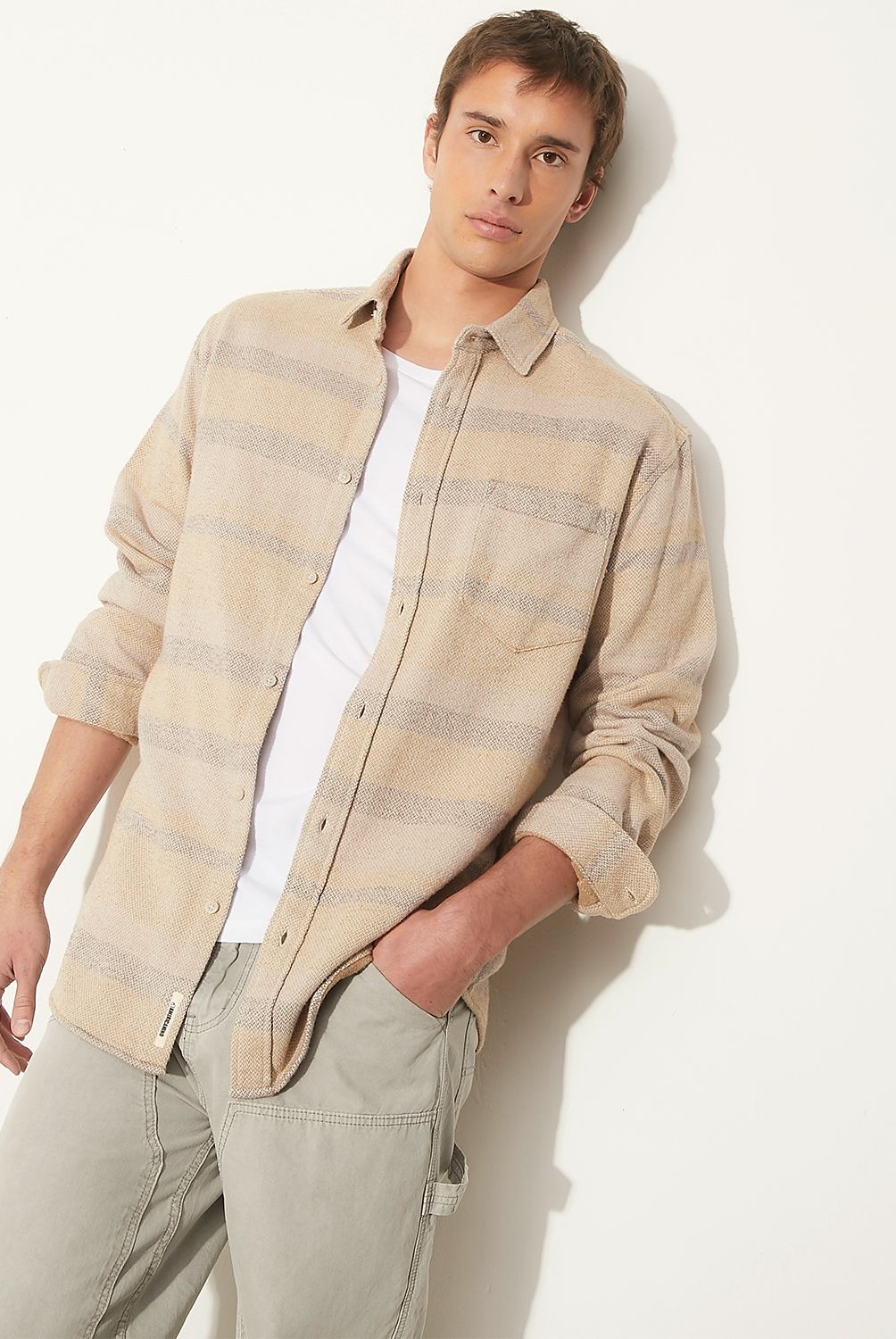AMERICANINO - Sobre Camisa Manga Larga Algodón Regular Fit Hombre Americanino