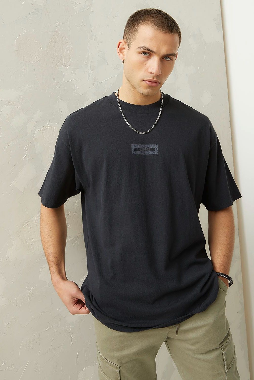 AMERICANINO - Polera Manga Corta Casual Oversize Hombre Americanino