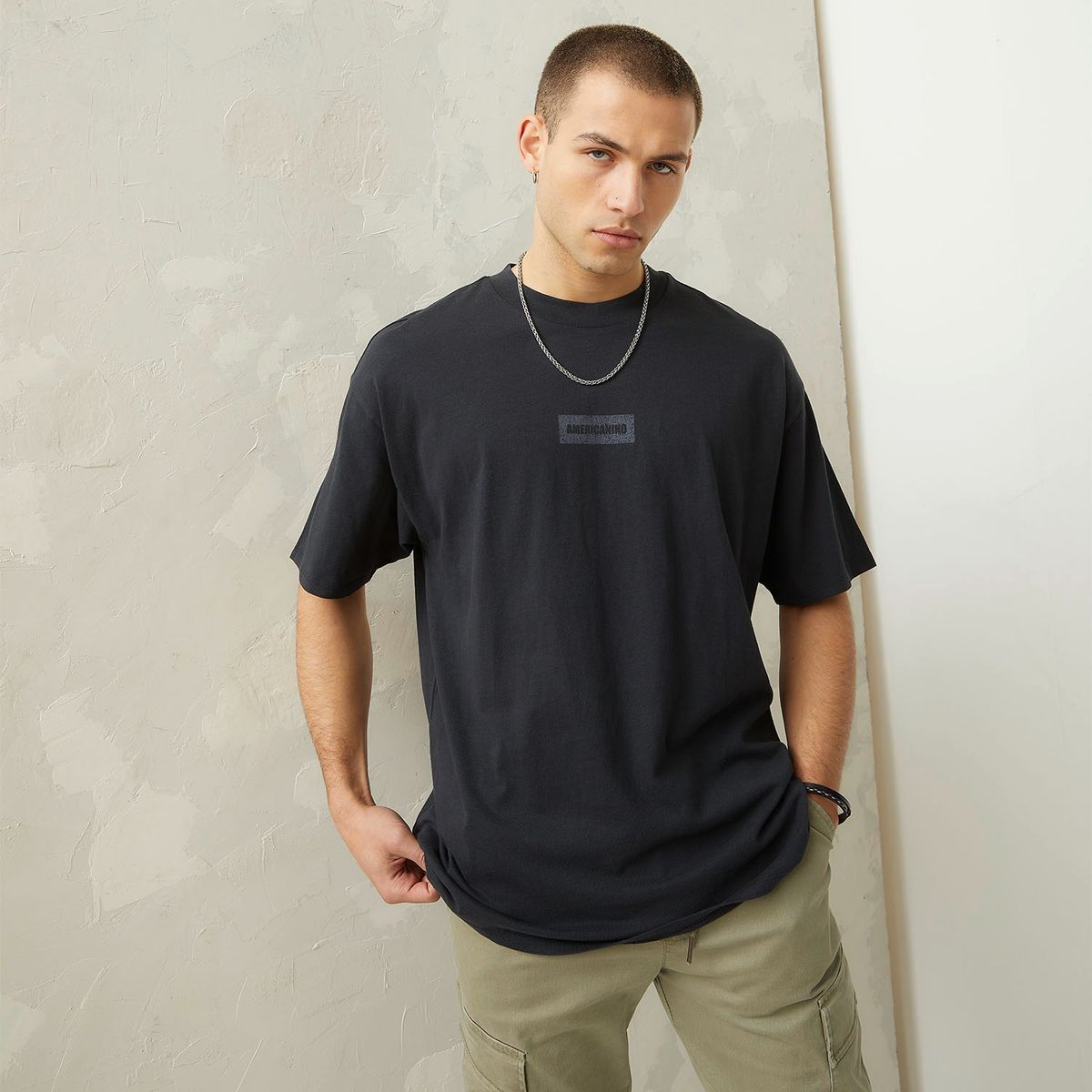 AMERICANINO - Polera Manga Corta Casual Oversize Hombre Americanino