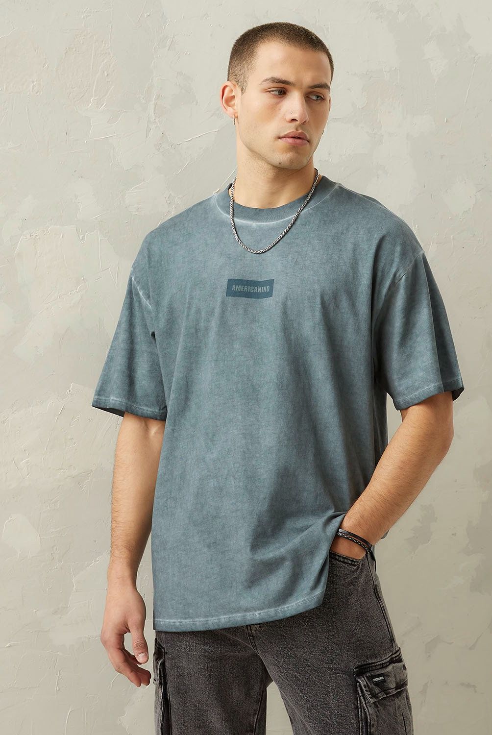 AMERICANINO - Polera Manga Corta Casual Oversize Hombre Americanino