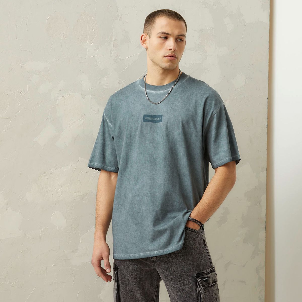 AMERICANINO - Polera Manga Corta Casual Oversize Hombre Americanino