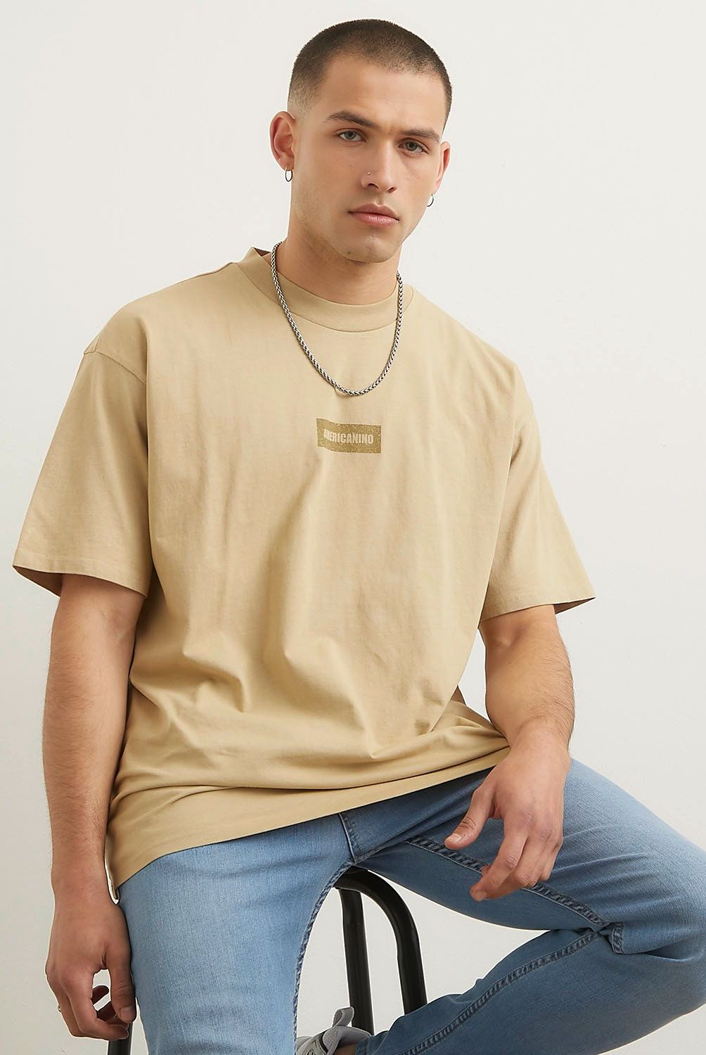 AMERICANINO - Polera Manga Corta Casual Oversize Hombre Americanino