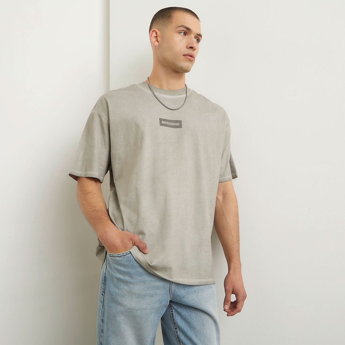 AMERICANINO - Polera Manga Corta Casual Oversize Hombre Americanino