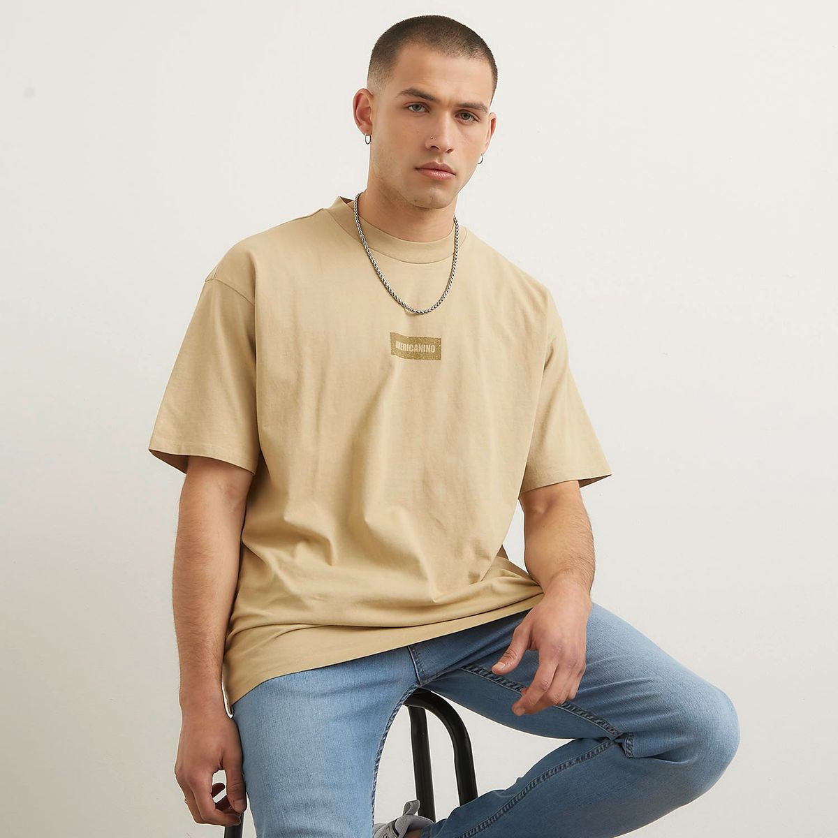 AMERICANINO - Polera Manga Corta Casual Oversize Hombre Americanino