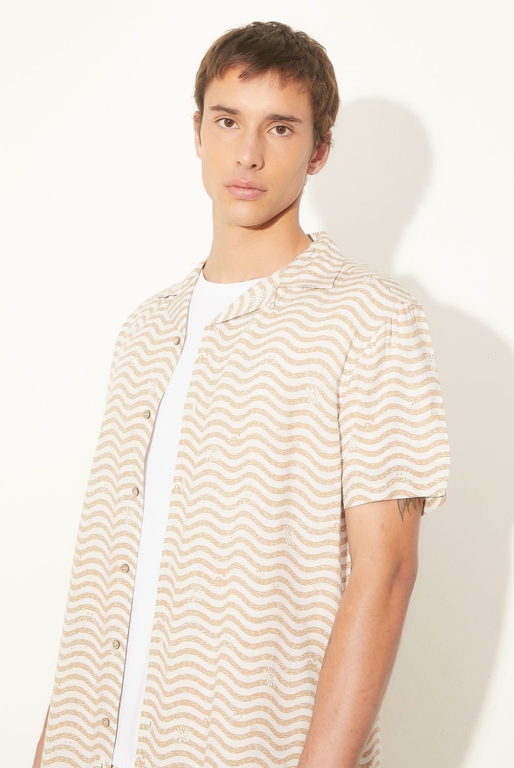 AMERICANINO - Camisa Manga Corta Casual Regular Fit Hombre Americanino