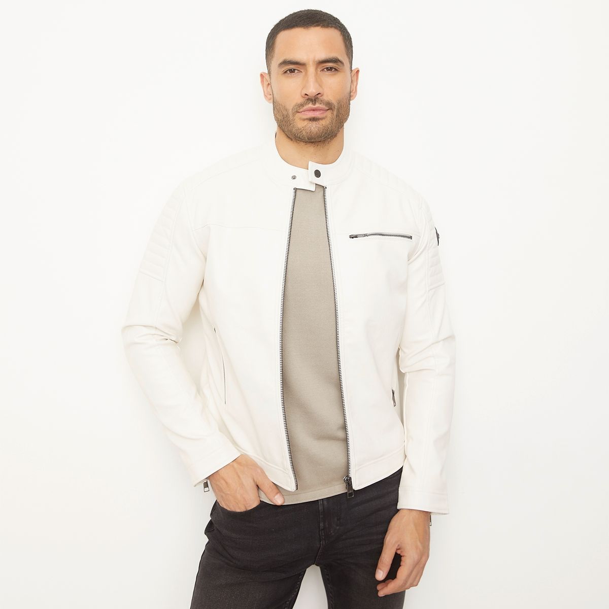 MOSSIMO - Chaqueta Pu Casual Hombre Mossimo