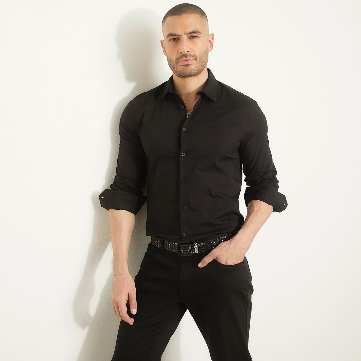 MOSSIMO - Camisa Manga Larga Slim Fit Algodón Hombre Mossimo