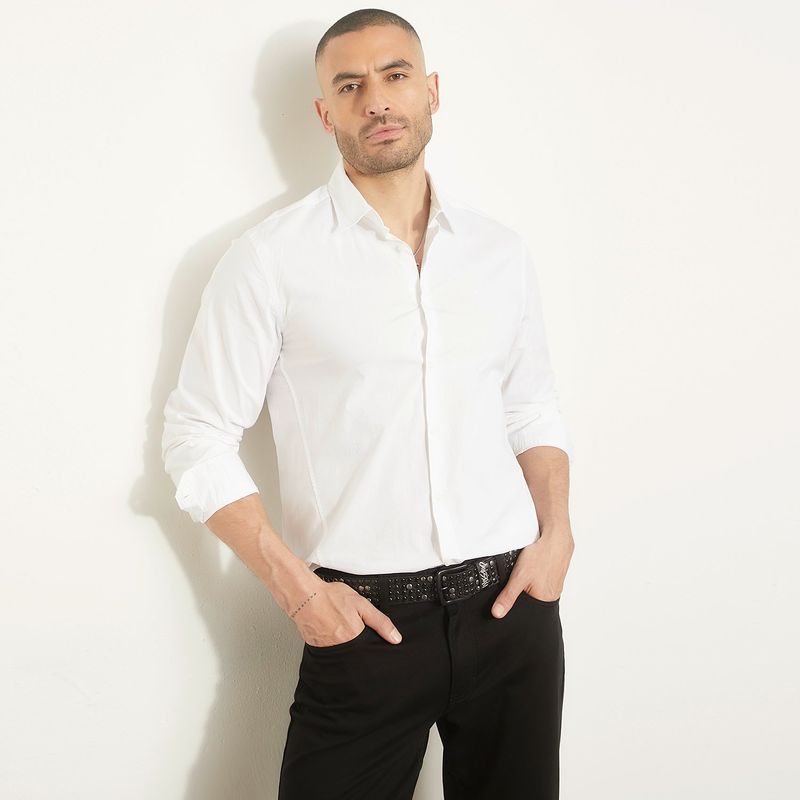 MOSSIMO - Camisa Manga Larga Slim Fit Algodón Hombre Mossimo