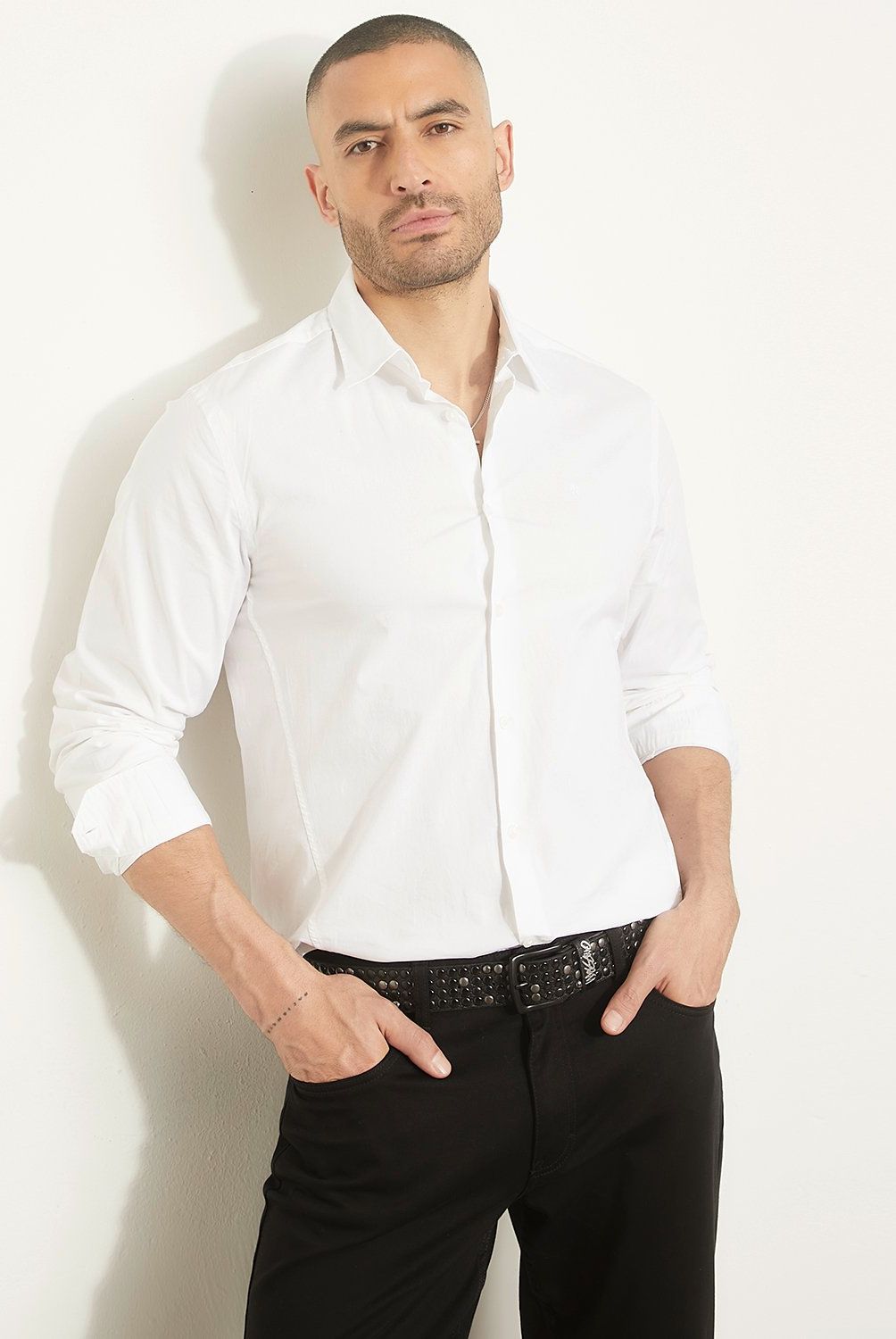 MOSSIMO - Camisa Manga Larga Slim Fit Algodón Hombre Mossimo