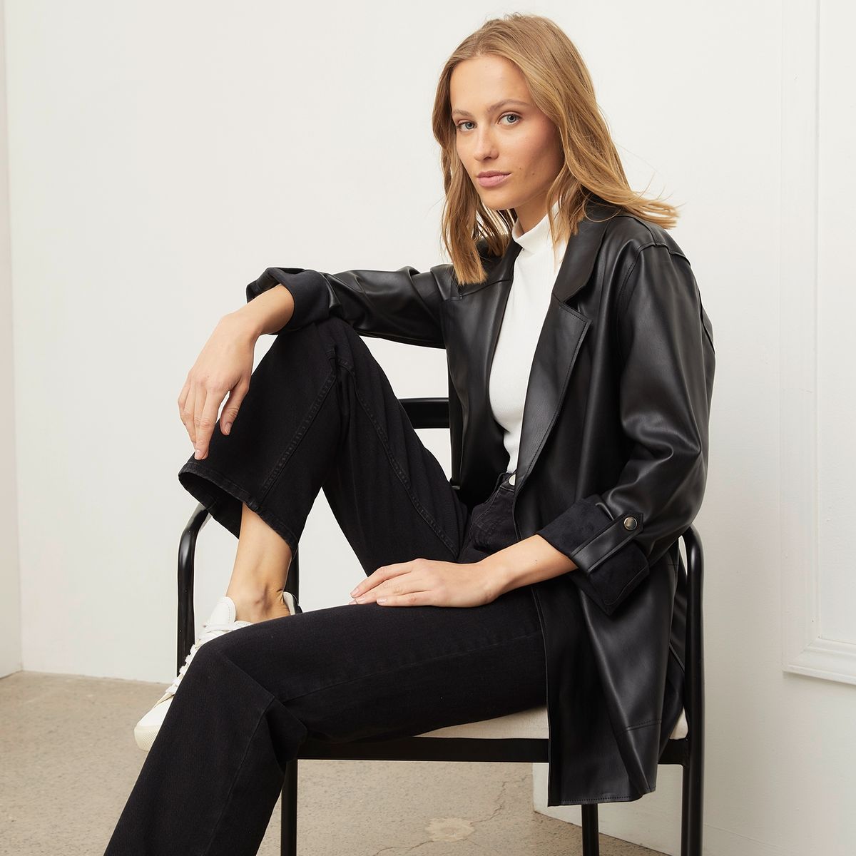 BASEMENT - Chaqueta Eco Cuero Mujer Basement