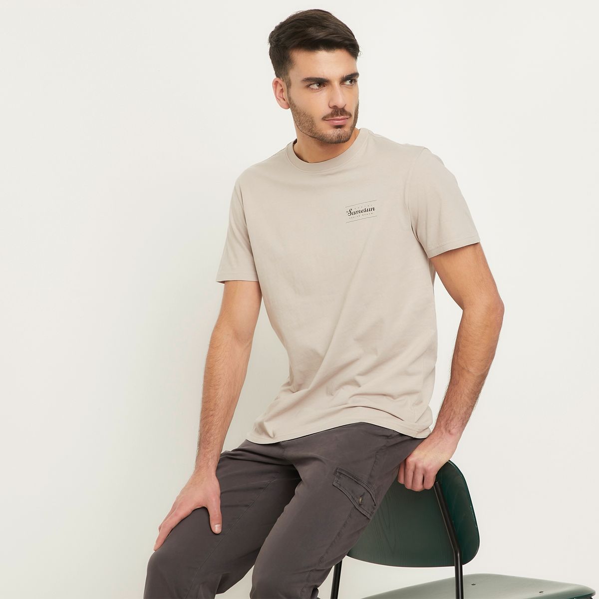 BASEMENT - Polera Manga Corta Regular Fit Hombre Basement