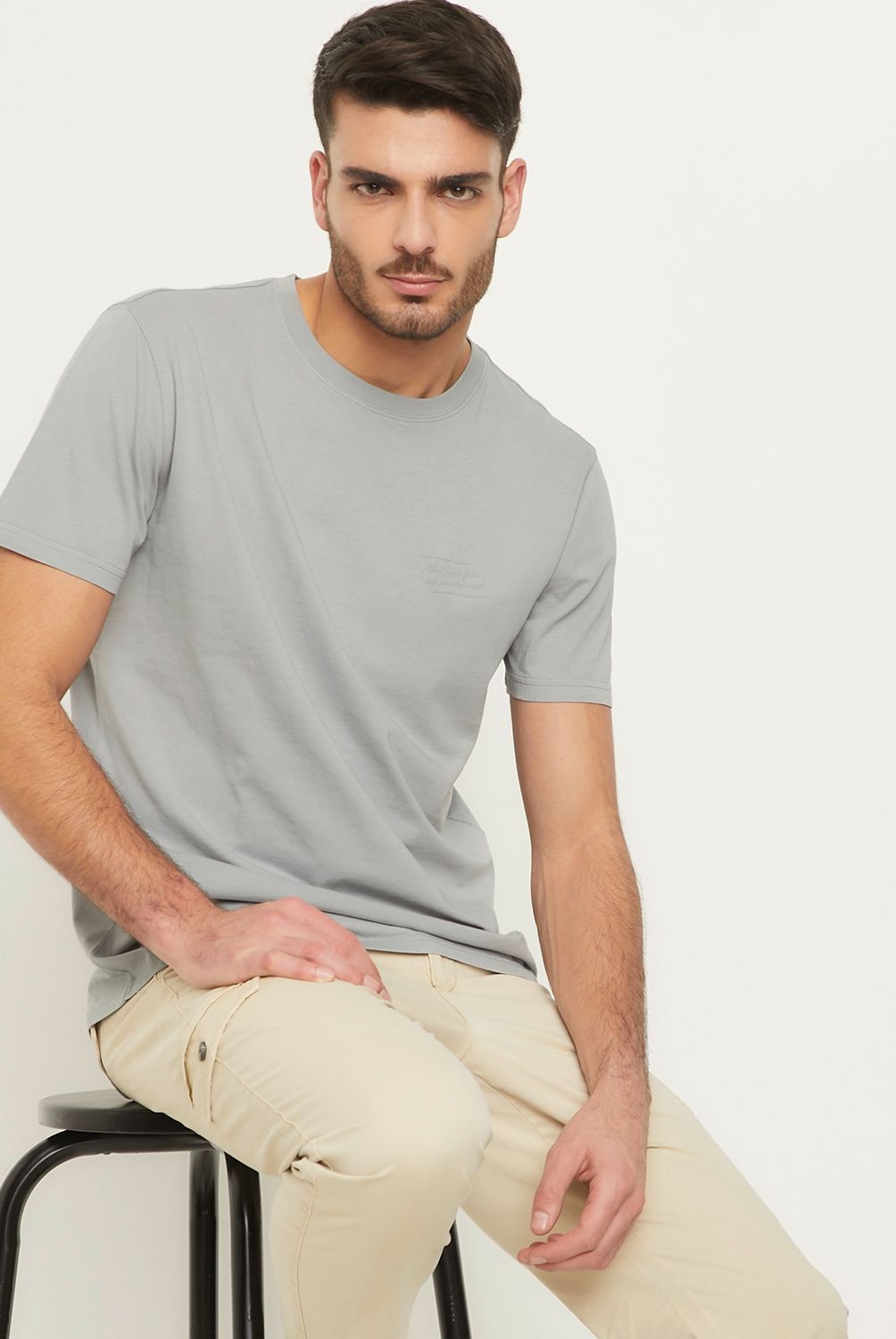 BASEMENT - Polera Manga Corta Regular Fit Hombre Basement