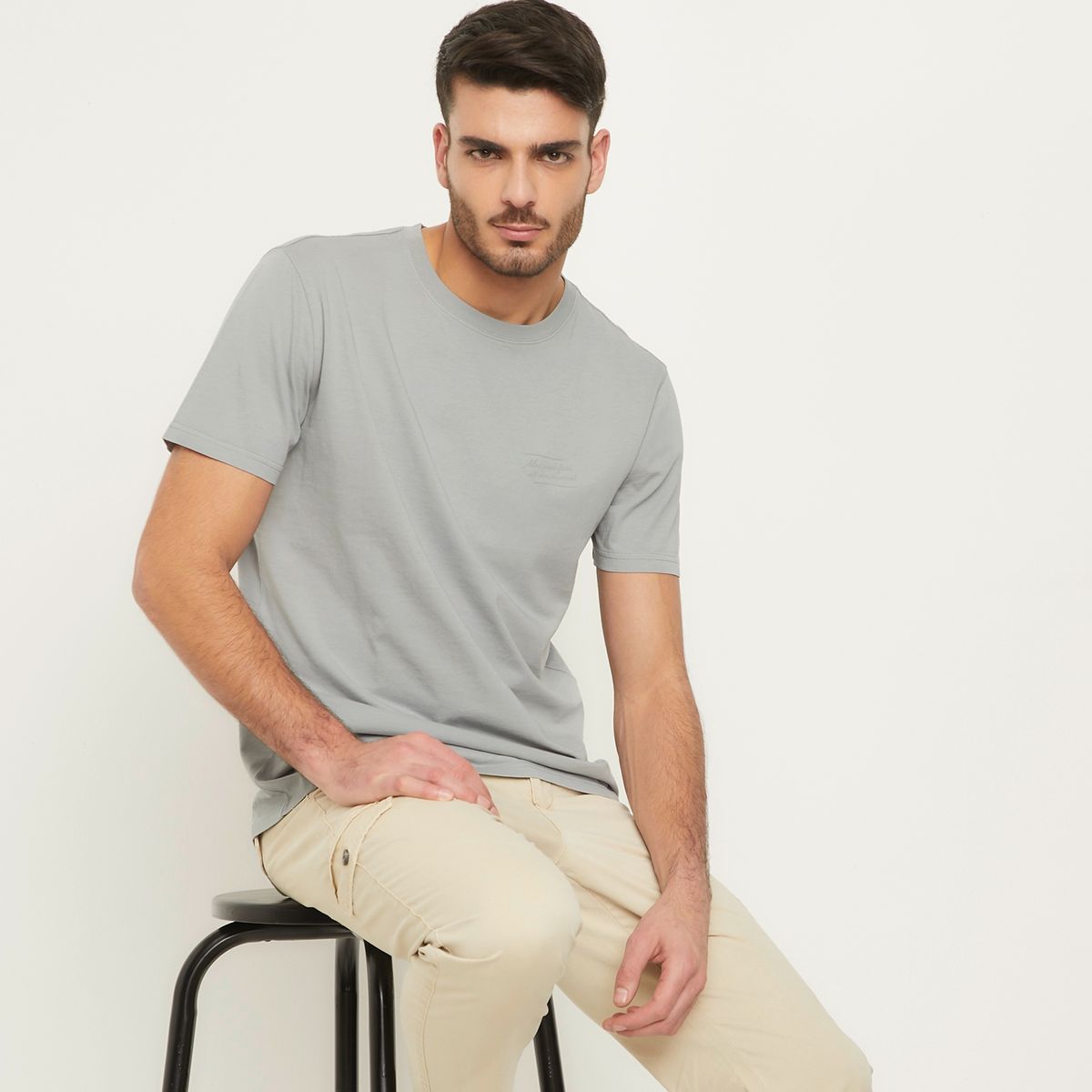 BASEMENT - Polera Manga Corta Regular Fit Hombre Basement