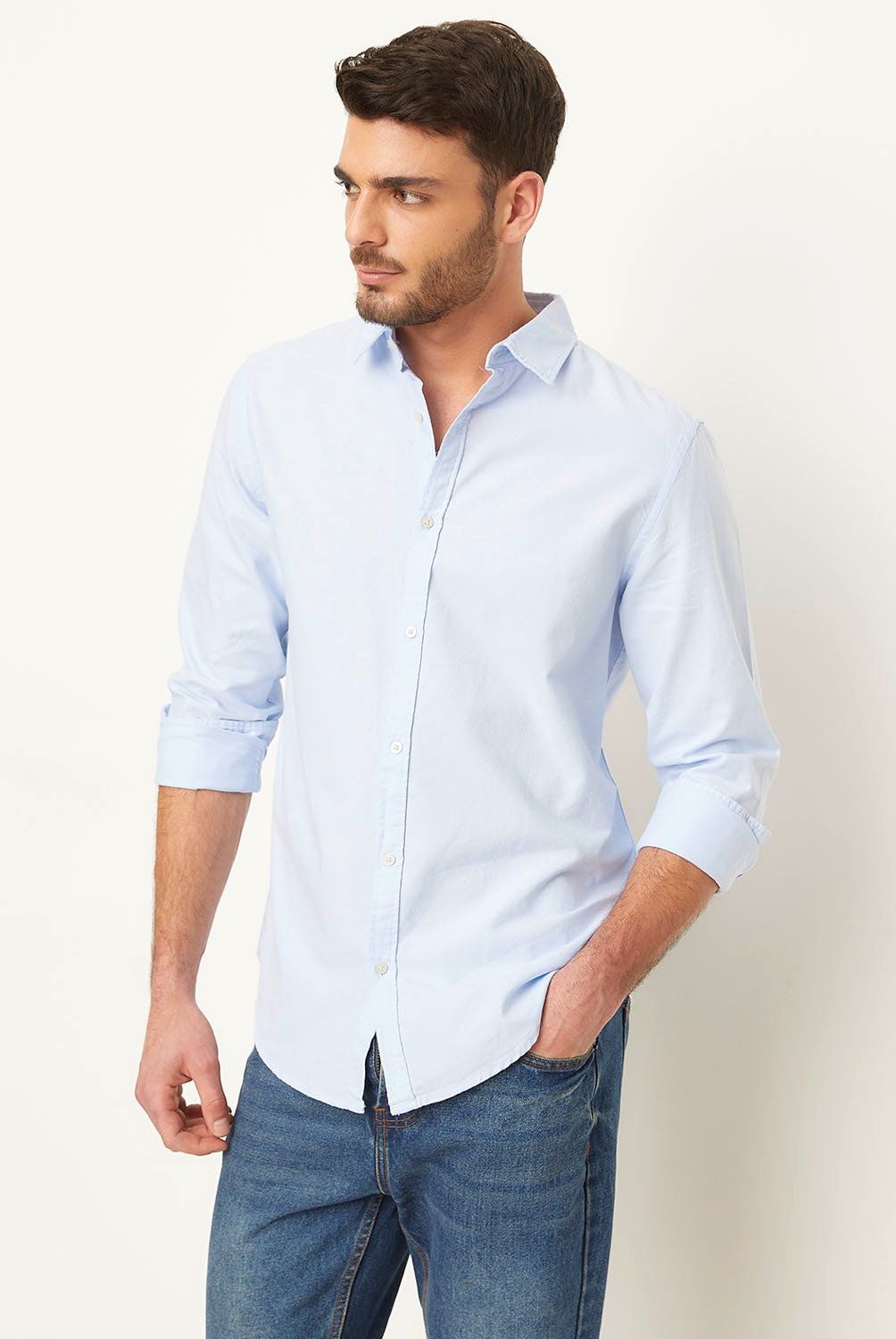 BASEMENT - Camisa Slim Fit Algodón Hombre Basement