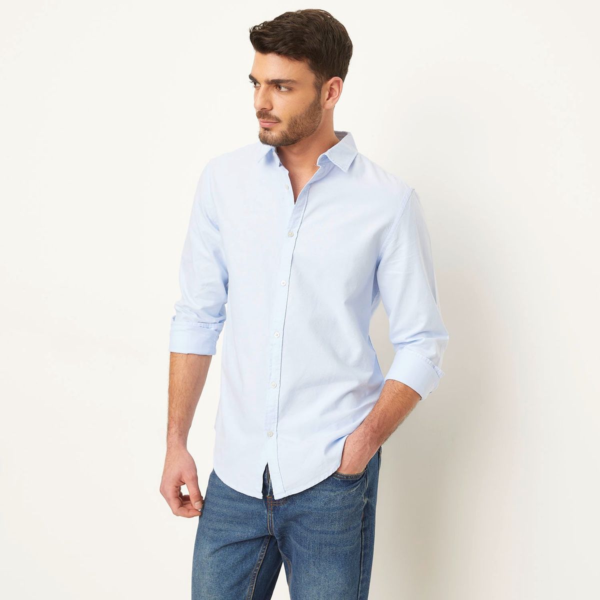 BASEMENT - Camisa Slim Fit Algodón Hombre Basement