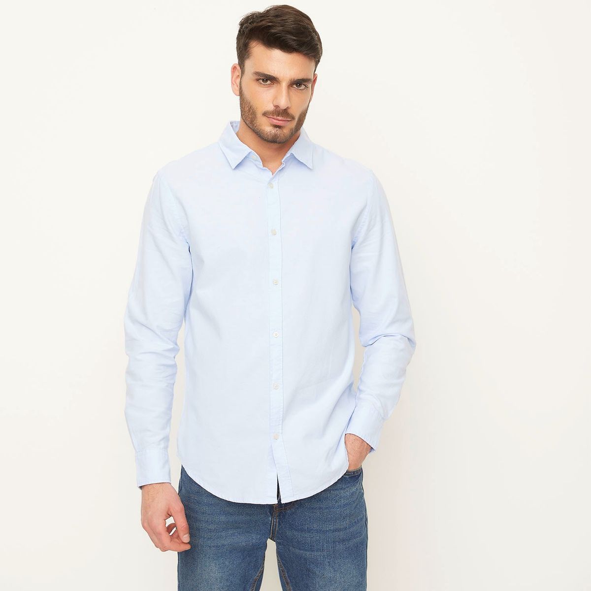 BASEMENT - Camisa Slim Fit Algodón Hombre Basement