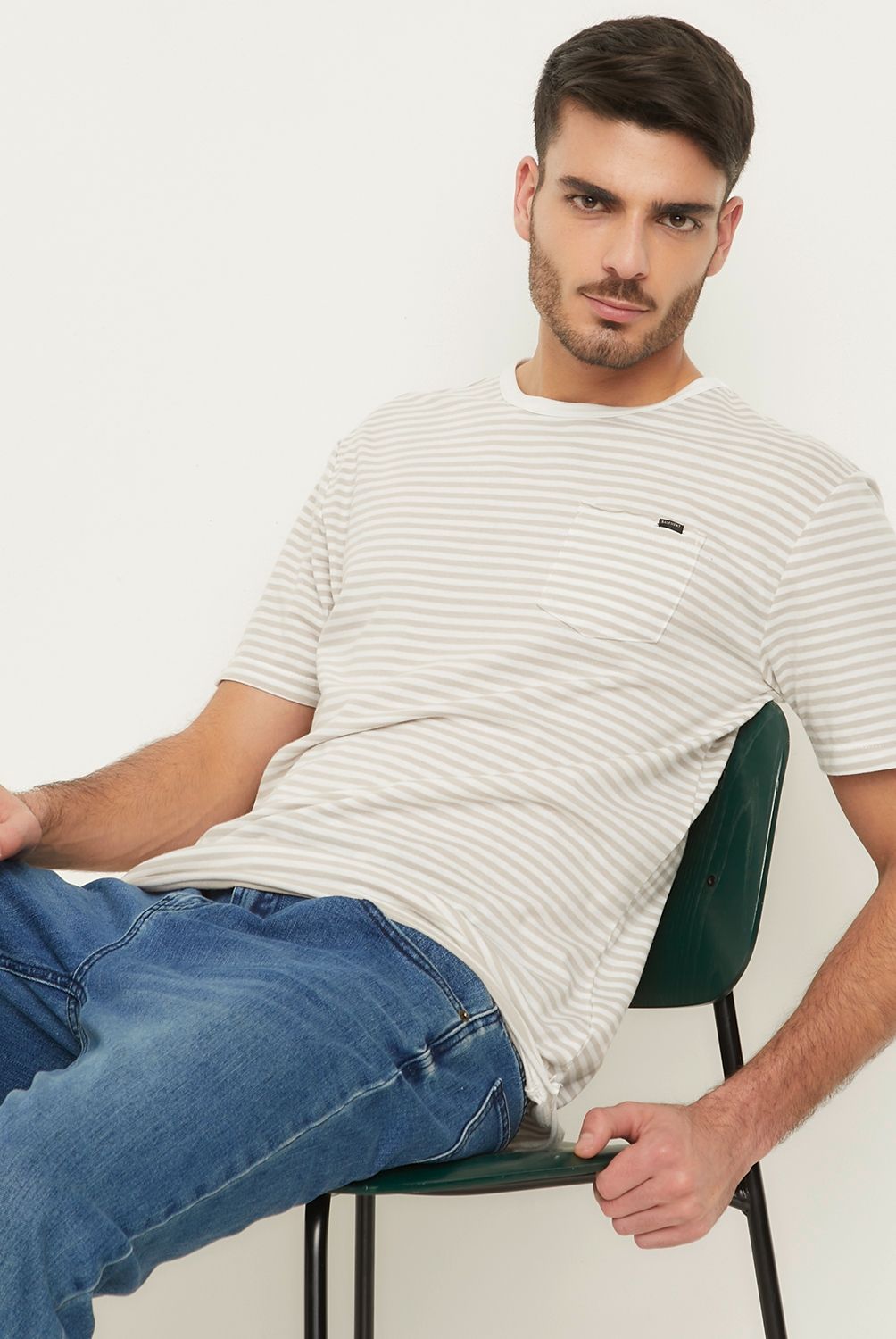 BASEMENT - Polera Manga Corta Hombre Casual Basement