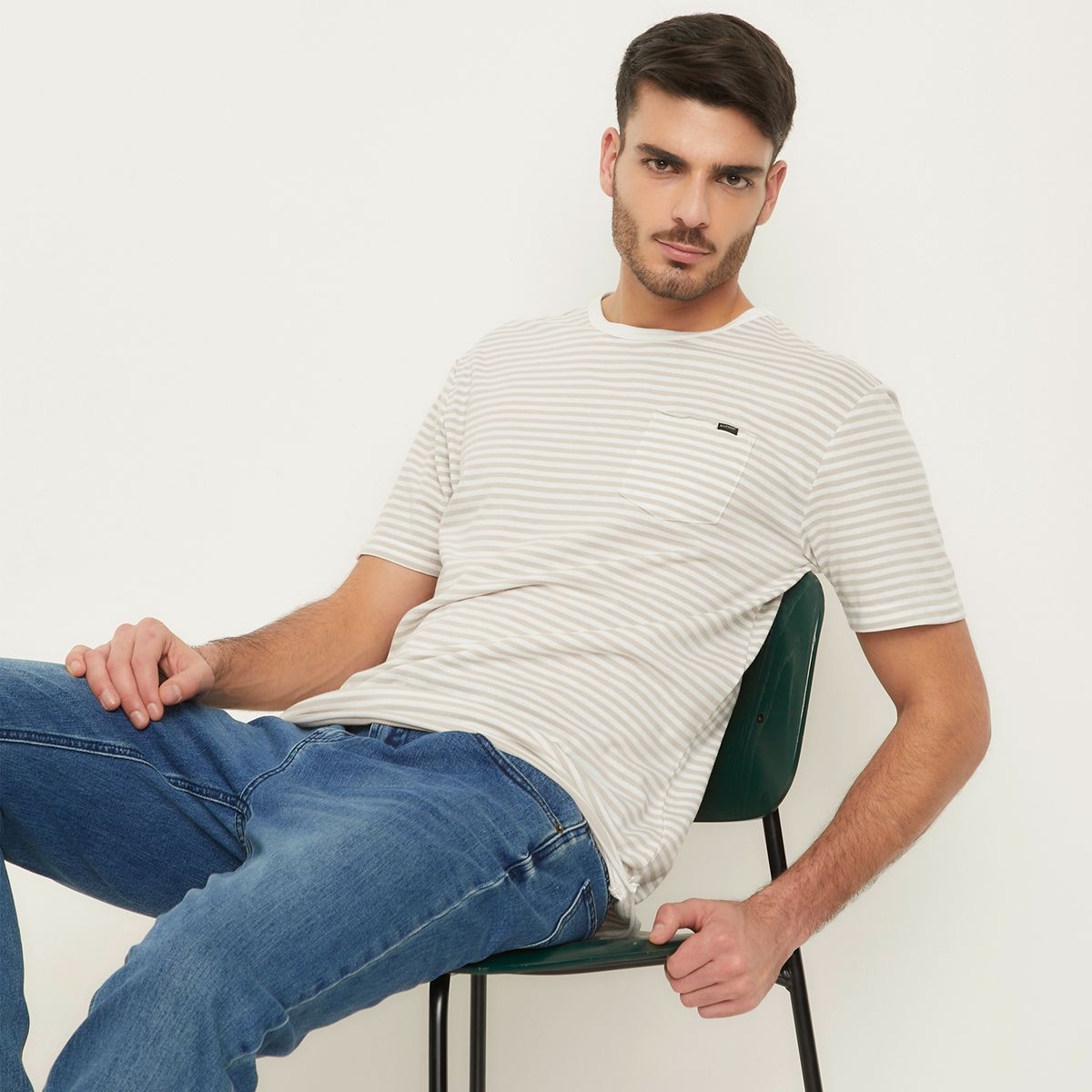 BASEMENT - Polera Manga Corta Hombre Casual Basement
