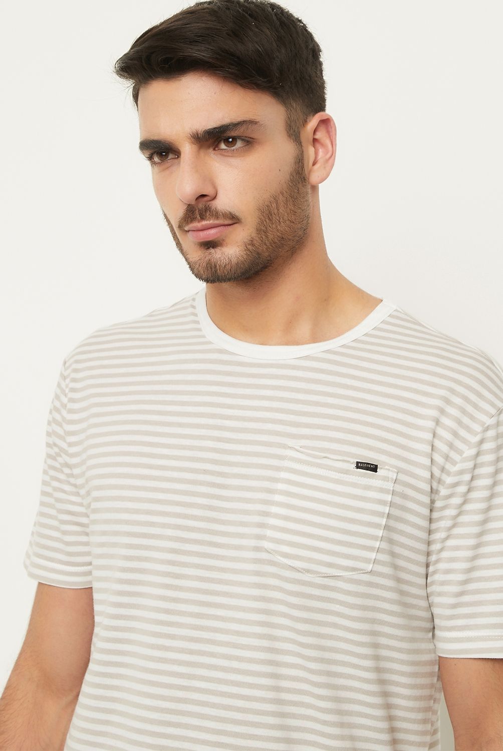 BASEMENT - Polera Manga Corta Hombre Casual Basement