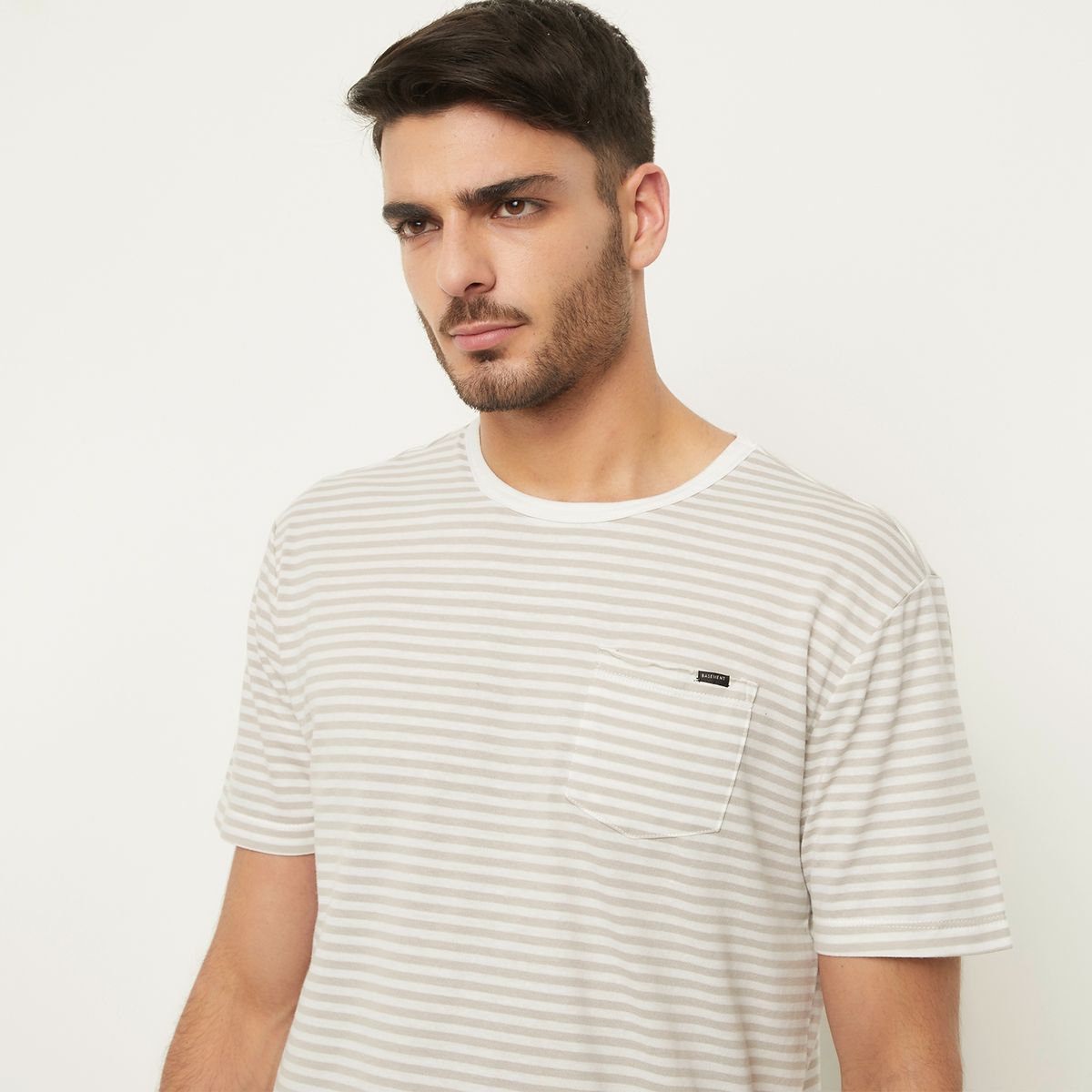 BASEMENT - Polera Manga Corta Hombre Casual Basement