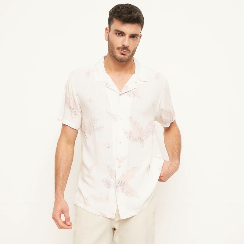BASEMENT - Camisa Manga Corta Long Fit Hombre Basement