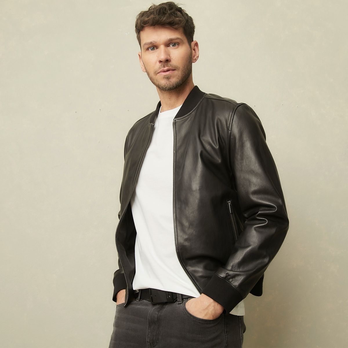 WOLF&HANK - Chaqueta De Hombre Cuero Wolf&Hank