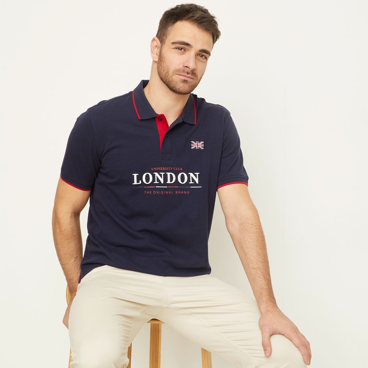 UNIVERSITY CLUB - Polera Manga Corta Casual Hombre University Club