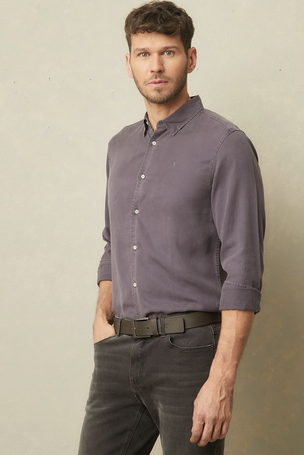 WOLF&HANK - Camisa Manga Larga Slim Fit Hombre Wolf&Hank