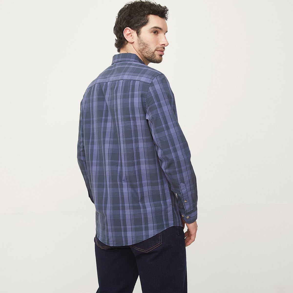 UNIVERSITY CLUB - Camisa Casual Manga Larga Check Hombre University Club