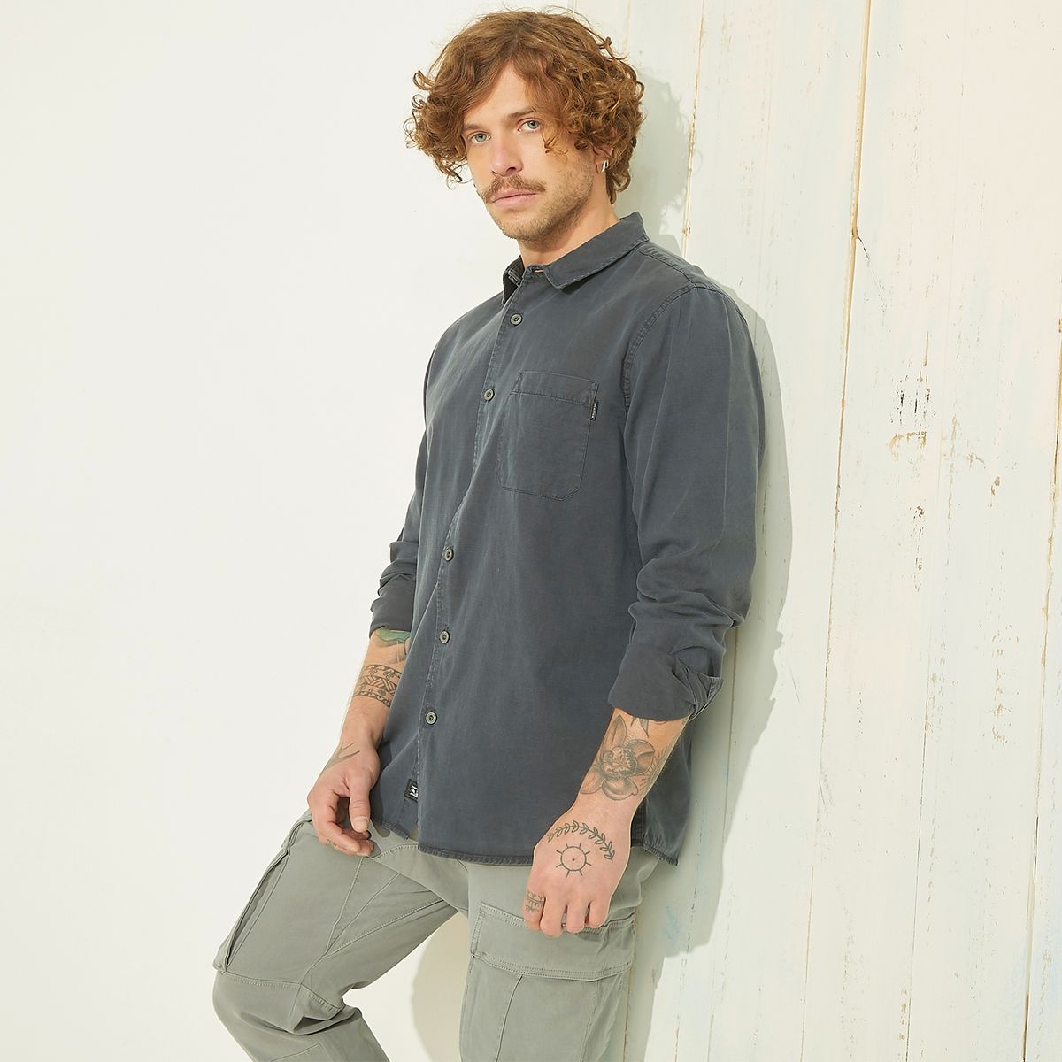 DOO AUSTRALIA - Camisa Manga Larga Casual Lisa Hombre Doo Australia