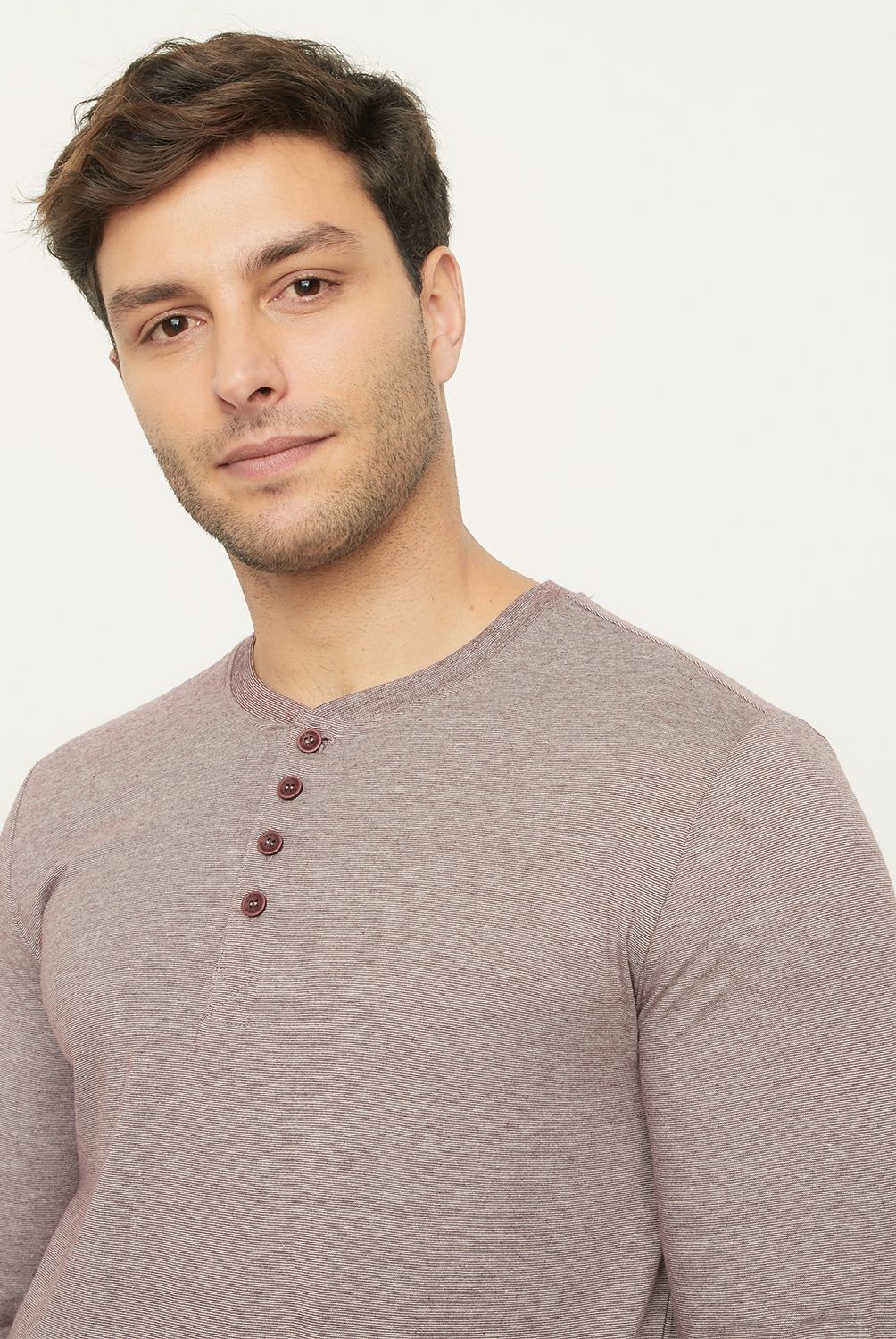 NEWPORT - Polera Manga Larga Casual Hombre Newport