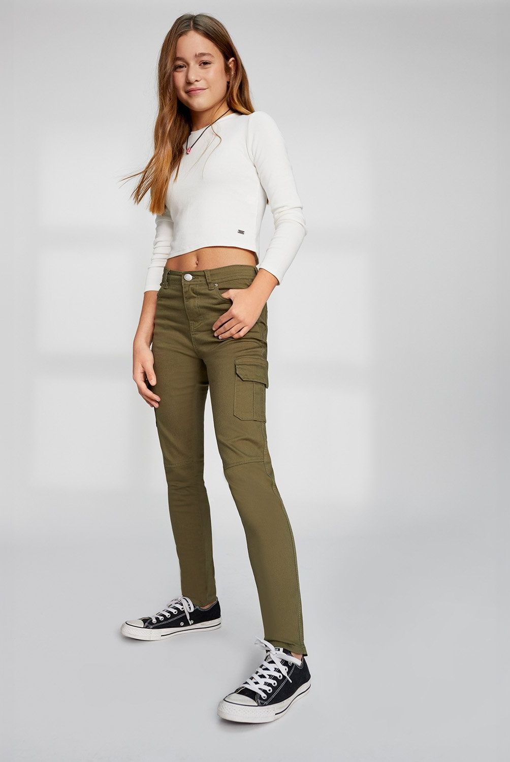 ELEVEN - Jeans Cargo Eleven Algodón Niña Tiro Medio