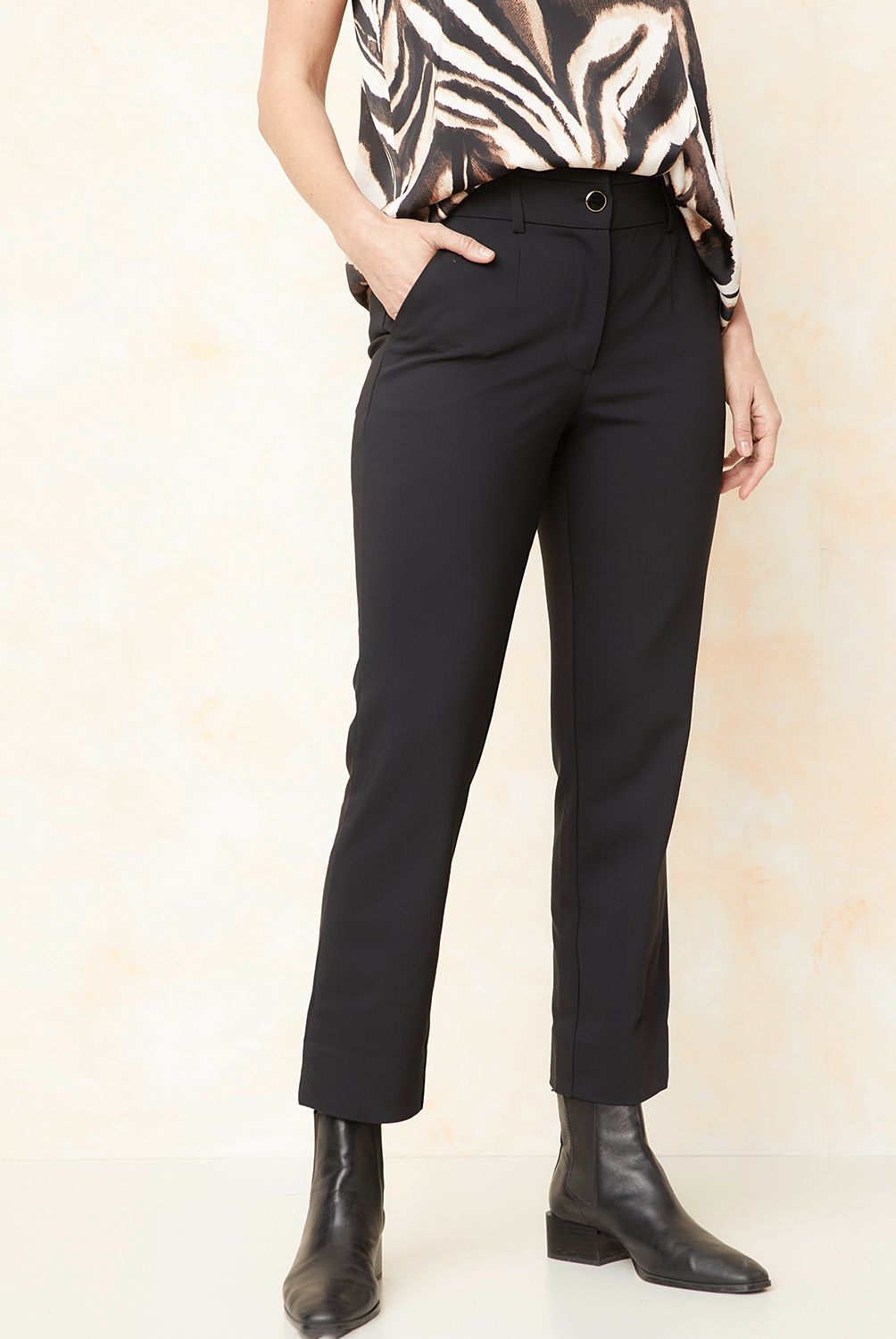 S COCCI - Pantalón S.cocci Slim Tiro Alto Mujer Casual Algodón