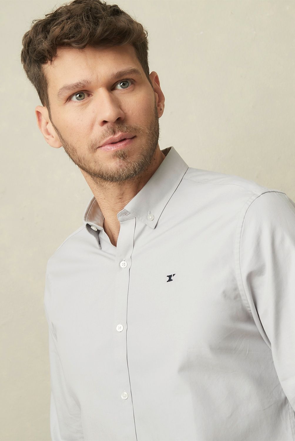 WOLF&HANK - Camisa Casual Hombre Wolf&Hank Slim Fit Algodón Liso
