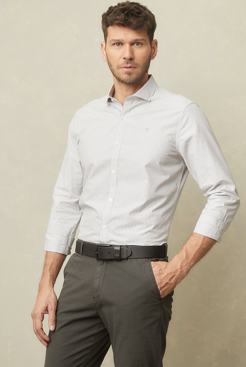 WOLF&HANK - Camisa Casual Hombre Wolf&Hank Slim Fit Algodón