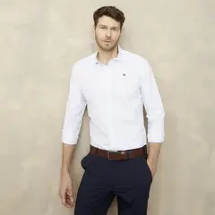 WOLF&HANK - Camisa Manga Larga Hombre Slim Fit Algodón