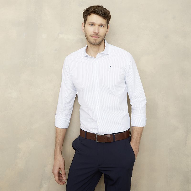 WOLF&HANK - Camisa Manga Larga Hombre Slim Fit Algodón Wolf&Hank