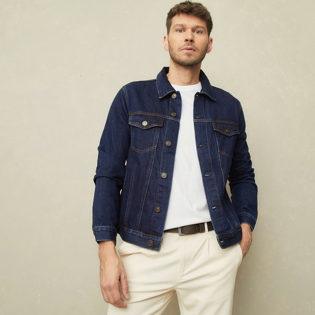 WOLF&HANK - Chaqueta Denim Algodón Hombre Wolf&Hank Clásica Negra