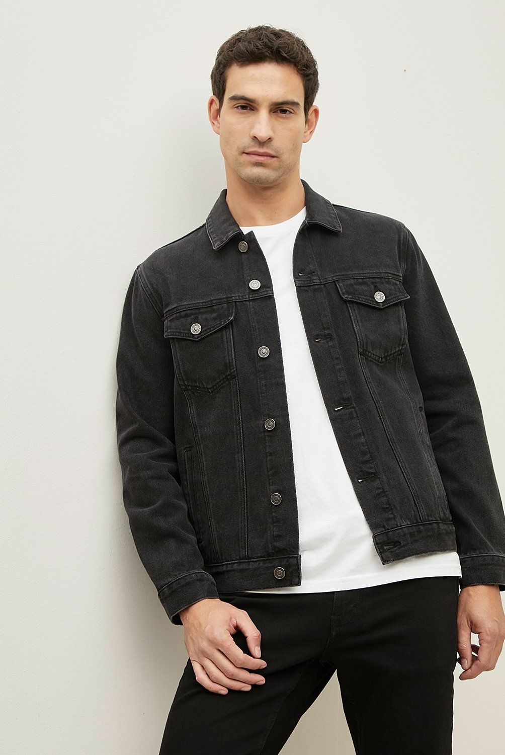 WOLF&HANK - Chaqueta Denim Algodón Hombre Wolf&Hank Clásica Negra