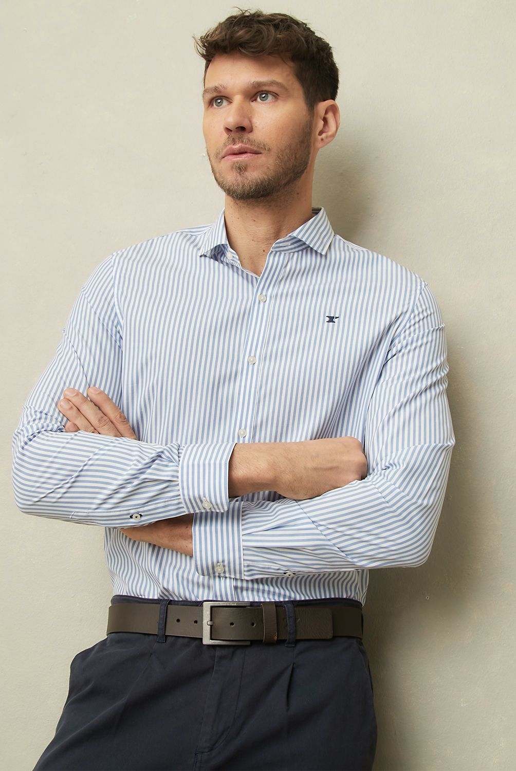 WOLF&HANK - Camisa Manga Larga Slim Fit Hombre Wolf&Hank