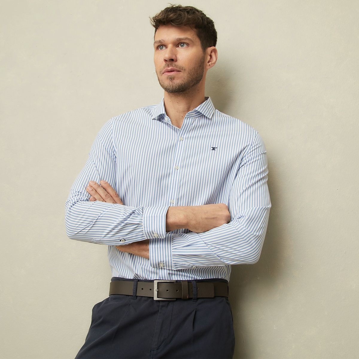 WOLF&HANK - Camisa Manga Larga Slim Fit Hombre Wolf&Hank